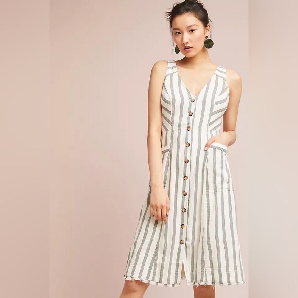 Anthropologie Maeve Striped Shirt Dress